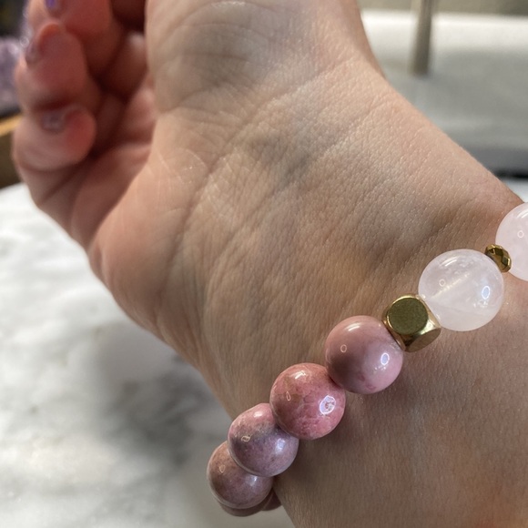 Rose Quartz & rhodonite bracelet - Picture 3 of 3